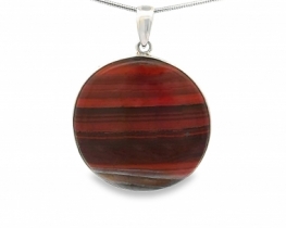 Silver Pendant Red Tiger eye