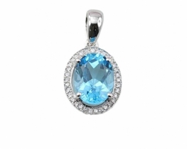 Silver Pendant LB Blue topaz