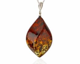 Amber Silver Pendant CALYPSO