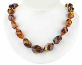 Green Amber Necklace Baltic Twist