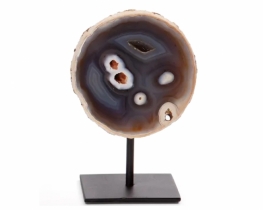 Agate Geodes - Snow Ball on a stand