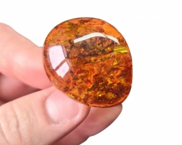 Silver Ring Cognac Amber 27 x 33 mm