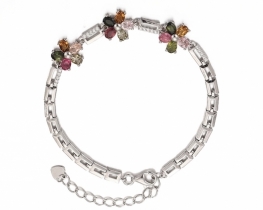 Silver Bracelet Kaleidoscope with Tourmalines