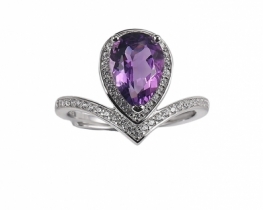 Silver Ring Amethyst Caleidoscope