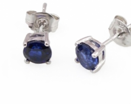 Silver Earrings Blue Sapphire LOVE SMILE