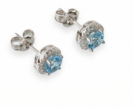 Modri topaz uhani 8 mm Love Blue