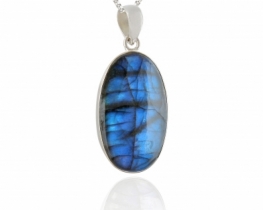 Silver Pendant Labradorite DEEP BLUE