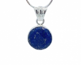 Srebrn obesek Lapis Lazuli - kaplja in krog