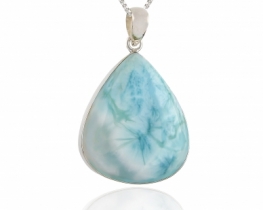 Srebrn obesek Larimar Aqua