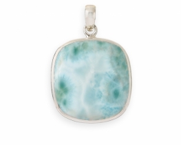 Larimar Silver Pendant 30 x 30 mm Cushion