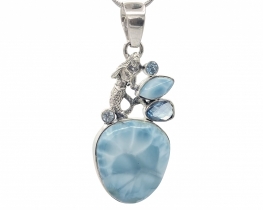 Larimar Silver Pendant Mermaid 