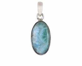 Srebrn obesek larimar Mareya