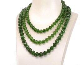 Ogrlica temno zeleni Žad Nephrite 6 in 8 mm