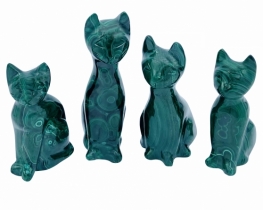 Malahit figurice mačja družina