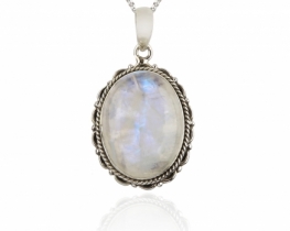 Rainbow Moonstone Pendant Art Deco