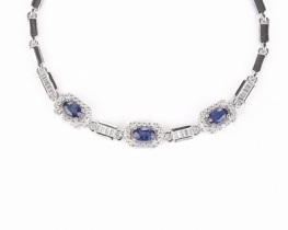 Zapestnica LS modri safir - Art Deco