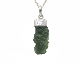 Silver Pendant Moldavite 12 × 26 × 5 mm