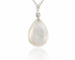 Mother of Pearl Silver Pendant Teardrop