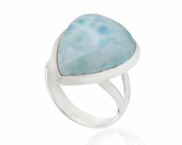 Silver Ring Larimar AQUARIUS