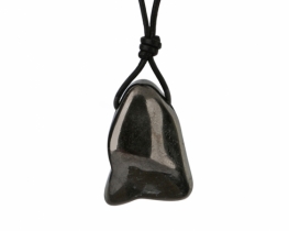 Shungite Pendant 25 x 38 mm on a Cord 