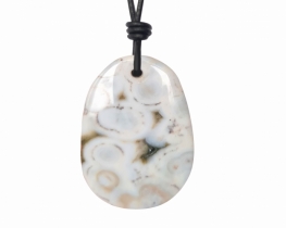 OCEANSKI JASPIS obesek na traku 25 x 40 mm