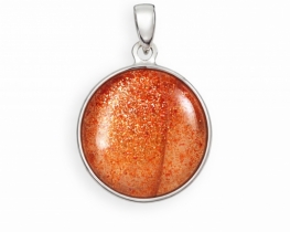 Sončev kamen srebrn obesek ORIA