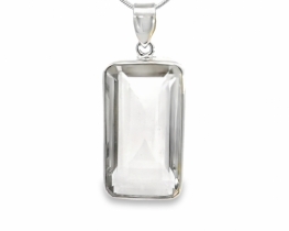 Silver Pendant Rock Crystal 22 x 38 mm - AAA