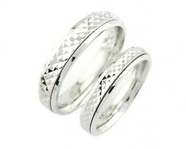 Silver Ring Diamond HUG - women's and men's