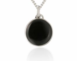 Silver Pendant Onyx Circle