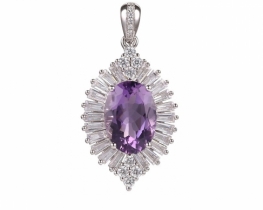 Silver Pendant Amethyst Gloria