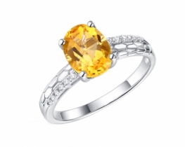 Silver Ring Citrine PROMENADE 