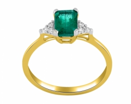 Zlat prstan Columbiana - smaragd in diamanti 