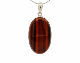 Silver Pendant Red Tiger eye