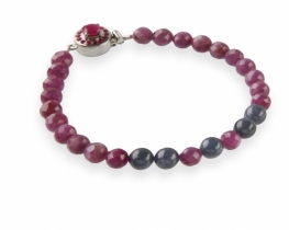 Ruby and Blue Sapphire Bracelet 6 mm