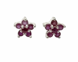 Silver Earrings Ruby Rose