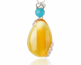 Pendant Sleeping Beauty - Turquoise & Amber