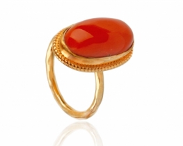 Ring Red Coral Vintage