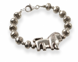 Bracelet with Silver Lion 20 x 28 mm