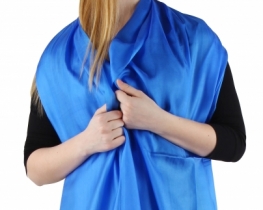 Šal COCOON 100 % svila - pariško modra