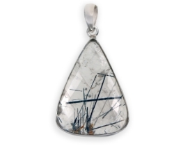 Silver Pendant Black Tourmaline Matrix