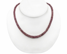 Gold Pink Tourmaline Necklace 6 mm 