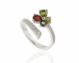 Silver ring Kalejdoskop tourmaline