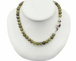 Green Garnet Necklace 8 mm