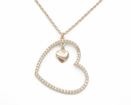 Silver Necklace two Hearts