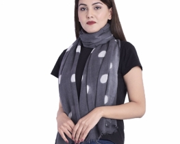 Wool Scarf VERONA - Grey & White