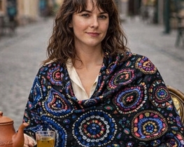 Šal volneni Kašmir Mandala