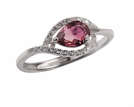 Silver Ring Pink Tourmaline Natalie