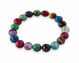 Rainbow AGATE elastic Bracelet  8, 10 and 12 mm