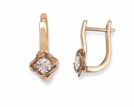 Gold Earrings with Diamonds Diana