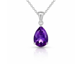 Srebrn obesek Lumière Duo – Ametist & Granat